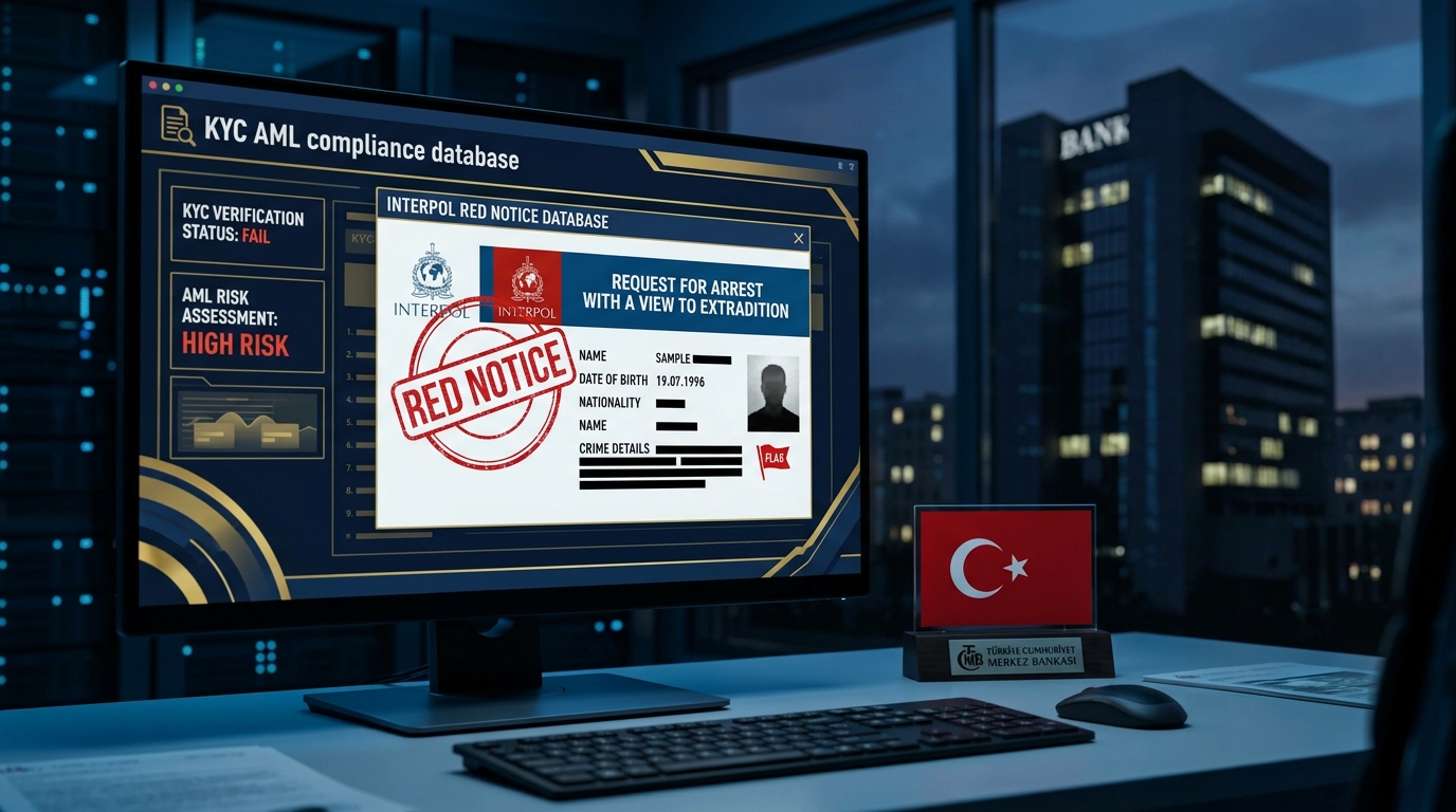 INTERPOL Kırmızı Bülten banka hesabı KYC AML uyum etkileri